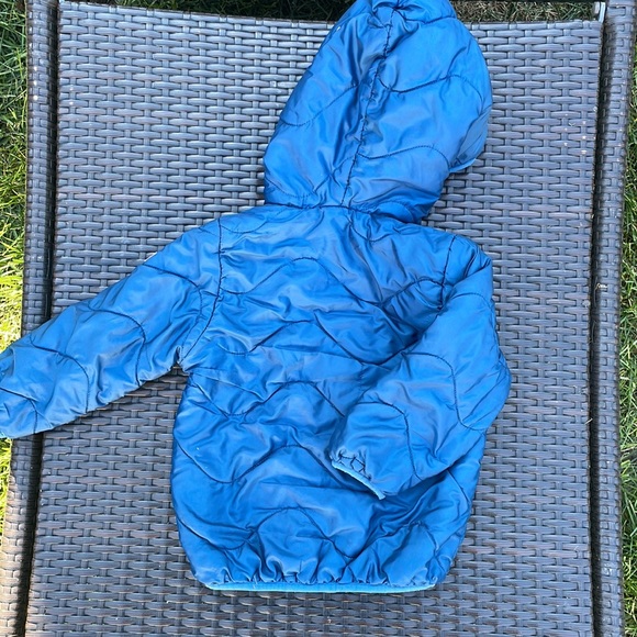 ZARA kids boy camo teddy liner blue tip stitched puffer puffy autumn fall jacket - Picture 3 of 5